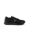 Prada Mens Black Prax 2.0 Re-nylon Shell And Leather Trainers Eur 41.5 / 7.5 Uk In Black