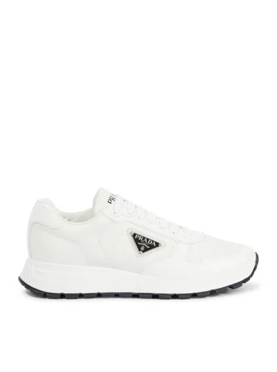 Prada Prax 1 Sneakers In Re-nylon And Brushed Leather In White