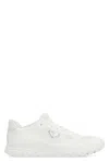 Prada Triangle-logo Lace-up Sneakers In White