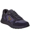 Prada Prax 2.0 Nylon & Suede Sneaker In Black