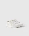 Prada Re-nylon And Suede Leather Sneakers In White