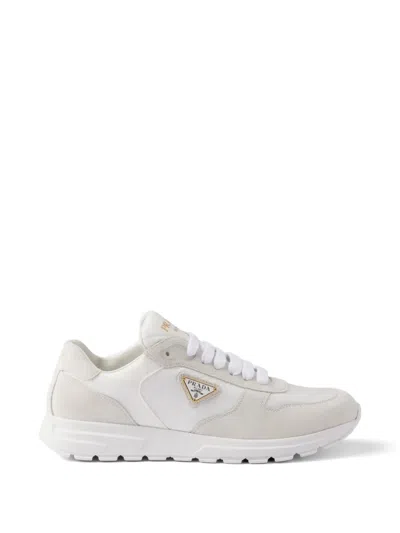 Prada Prax 2.0 Re-nylon And Suede Sneakers In White