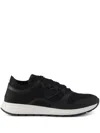 Prada Mesh Panel Sneakers Rubber Sole In Black