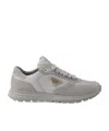 Prada Prax 2.0 Re-nylon And Suede Sneakers In Cloud Gray