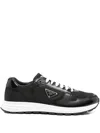 Prada Prax 01 Re-nylon And Brushed Leather Sneakers In Black