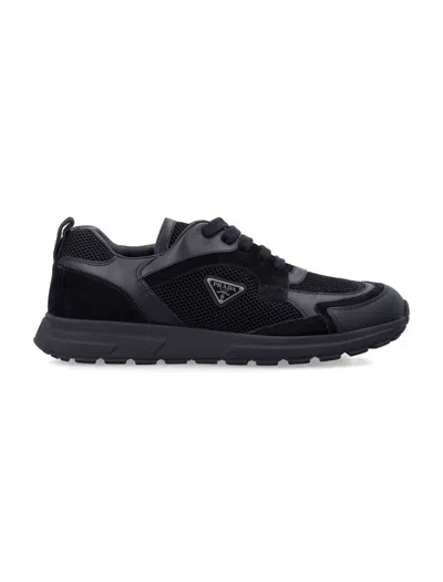 Prada Prax Mini Sneaker With Enamel Triangle Logo And Lug Sole In Multi