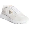 Prada Re-nylon And Suede Prax 2.0 Low-top Sneakers In Bianco