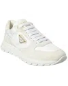Prada Re-nylon And Suede Leather Sneakers In White