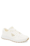 Prada Ivory Leather Lace-up Sneakers In White