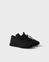 Prada Prax Stretch Knit Sneakers In Black
