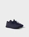 Prada Prax Stretch Knit Sneakers In Blue