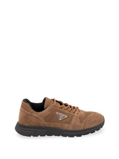 Prada Prax Suede And Re-nylon Sneakers In Transparent