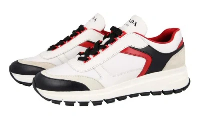 Pre-owned Prada Prax01 Sneakers Shoes 1e887l White Red Black Leather