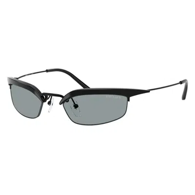 Prada Womens Pr B50s Rectangle-frame Metal Sunglasses Black