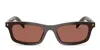 Prada Eyewear Prd05s Rectangle-frame Sunglasses In Brown