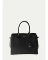 Prada Triangle Logo Leather Shoulder Bag In Black