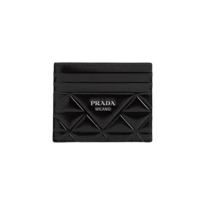 Prada Premium Black Leather Cardholder For Men