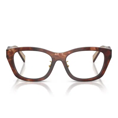 Prada Prescription Glasses Prd11 Vd 00 K1 O1 Caramel Brown/transparent Women