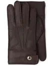 Prada Press-stud Leather Gloves In Brown