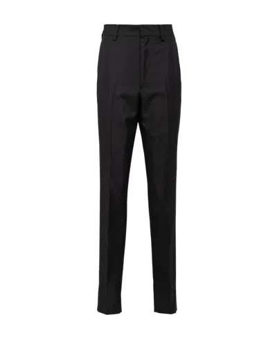 Prada Pressed-crease Slim-fit Trousers In Black