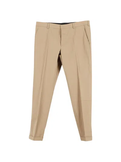 Pre-owned Prada Pressed-crease Trousers In Neutral