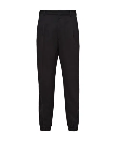 Prada Pressed-crease Velvet Tapered Trousers In Black