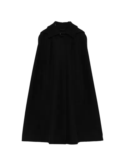 Pre-owned Prada Press-stud Hooded Cape In Black