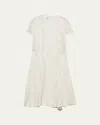 Prada Primula Jacquard Midi Dress In White