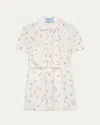 Prada Primula Poplin Belted Mini Shirtdress In White