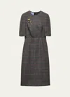 Prada Prince-of-wales Midi Dress In F0192 Ebano