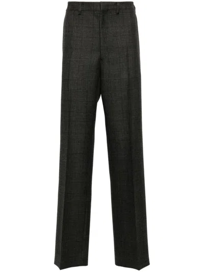 Prada Prince Of Wales Check Trousers In Grey