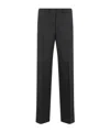 Prada Prince Of Wales Checked Wool Trousers In Gray
