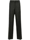 Prada Prince Of Wales Checked Wool Trousers In Grey