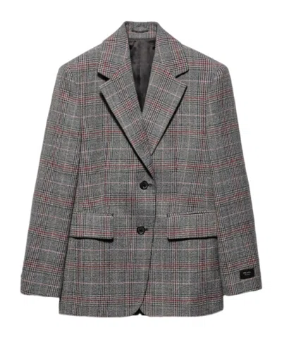 PRADA PRADA SINGLE-BREASTED HOUNDSTOOTH BLAZER