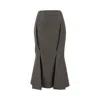 Prada Prince Of Wales Wool Midi Skirt In Brown