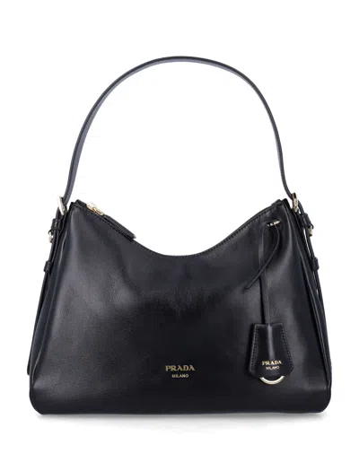 Prada Women Black Aimee Medium Shoulder Bag
