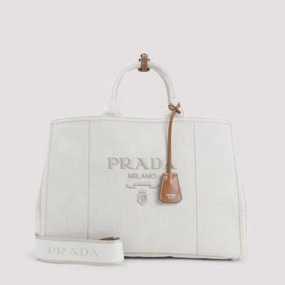 Prada Printada Tote Handbag - Large Size In Nude & Neutrals