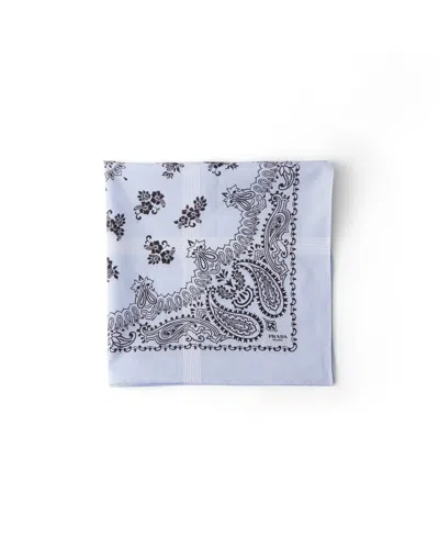 Prada Bedruckter Schal Aus Batist In Gray