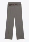 Prada Wool Blend Trousers With Printed Belt