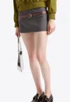 Prada Skirt With Asymmetric Hem And Belted Design In Gray