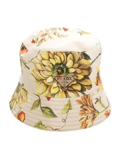 Pre-owned Prada Printed Bucket Hat In Neutrals