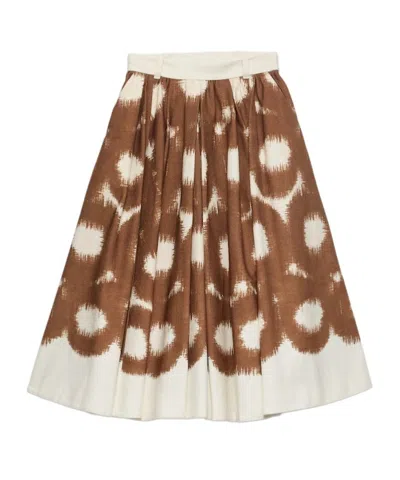 PRADA PRADA PATTERN-PRINTED PLEATED MIDI SKIRT