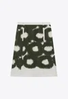 Prada A Line Skirt Abstract Pattern Belt Loops In Green