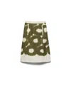 Prada A Line Skirt Abstract Pattern Belt Loops In Green