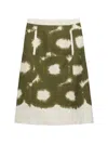 Prada A Line Skirt Abstract Pattern Belt Loops In Multi