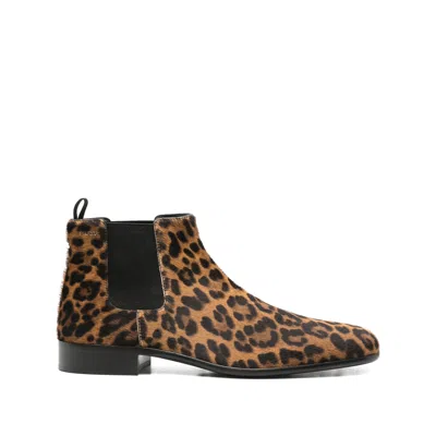Prada Printed Chelsea Boots In Animal Print