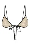 Prada Sheer Polka Dot Bra With Adjustable Straps In Neutral