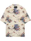 Prada Mens Yellow Printed Short-sleeve Bowling Cotton Shirt In Gelb