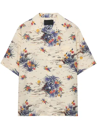 PRADA HAWAII PRINT BOWLING SHIRT