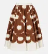 Prada Printed Canvas Skirt In Brown